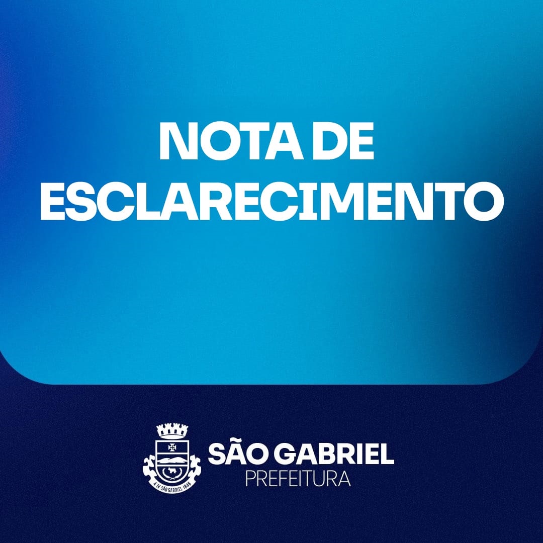 Nota da Secretaria Municipal da Saúde de São Gabriel