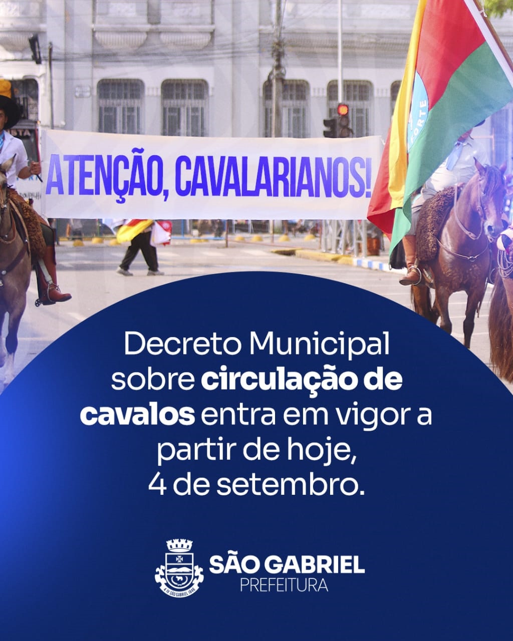 Prefeitura regulamenta a circulação de cavalarianos no centro de São Gabriel 